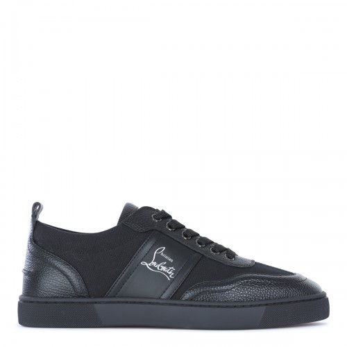 BLACK LEATHER RETERO SNEAKERS