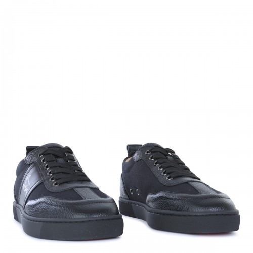 BLACK LEATHER RETERO SNEAKERS