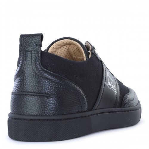BLACK LEATHER RETERO SNEAKERS