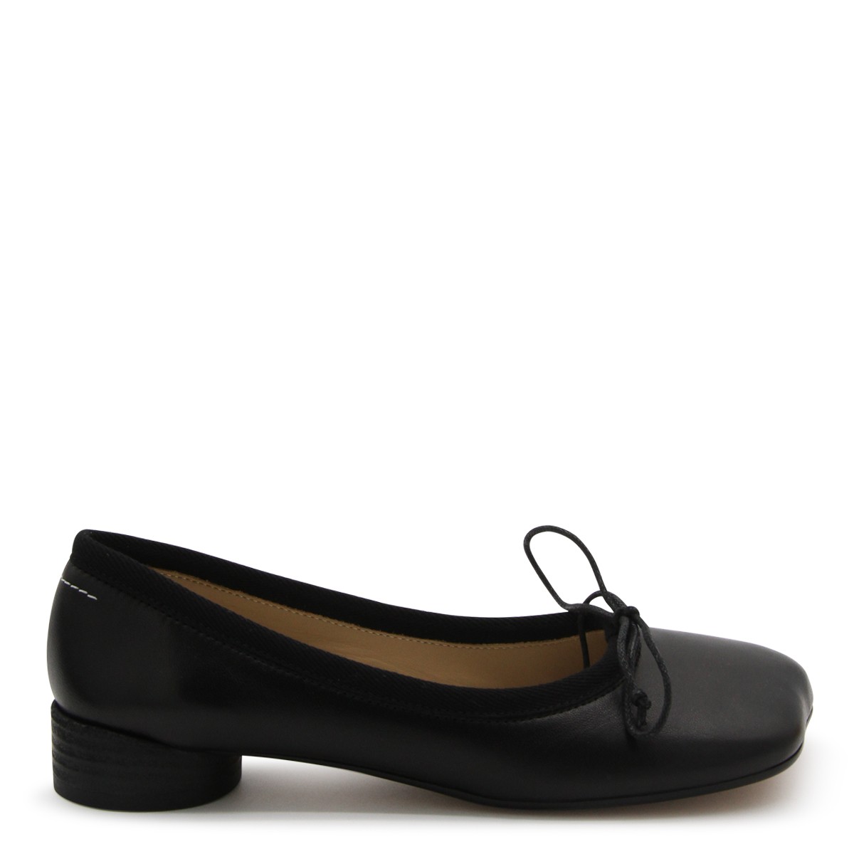BLACK LEATHER FLATS