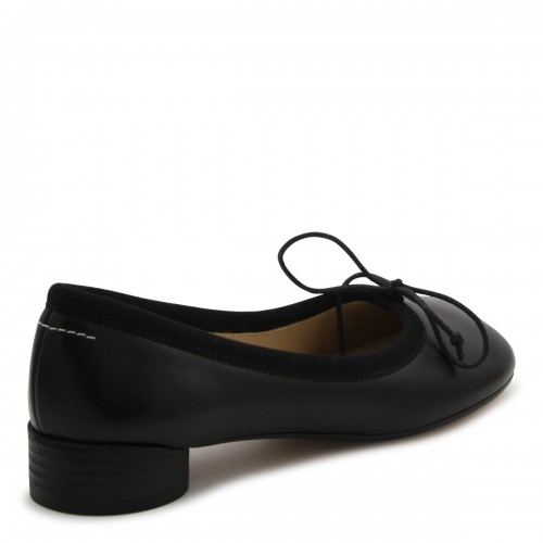 BLACK LEATHER FLATS