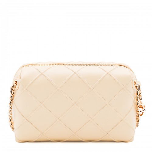 CREAM LEATHER FLEMING CROSSBODY BAG