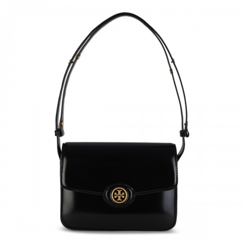 BLACK LEATHER SHOULDER BAG
