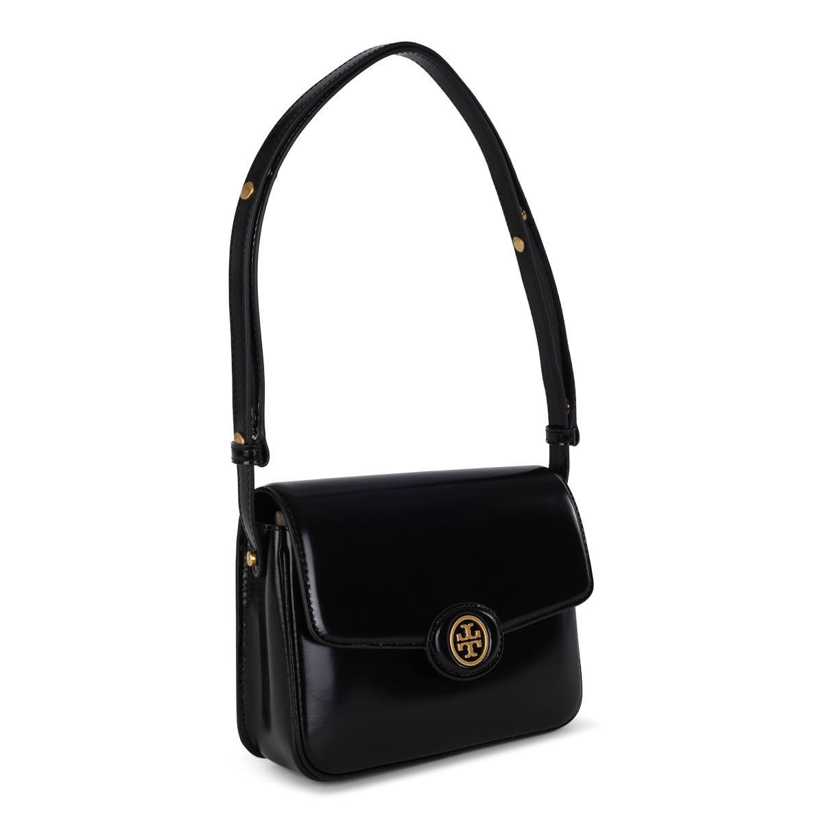 BLACK LEATHER SHOULDER BAG