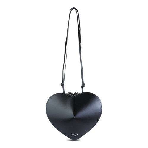 BLACK LEATHER LE COEUR CROSSBODY BAG