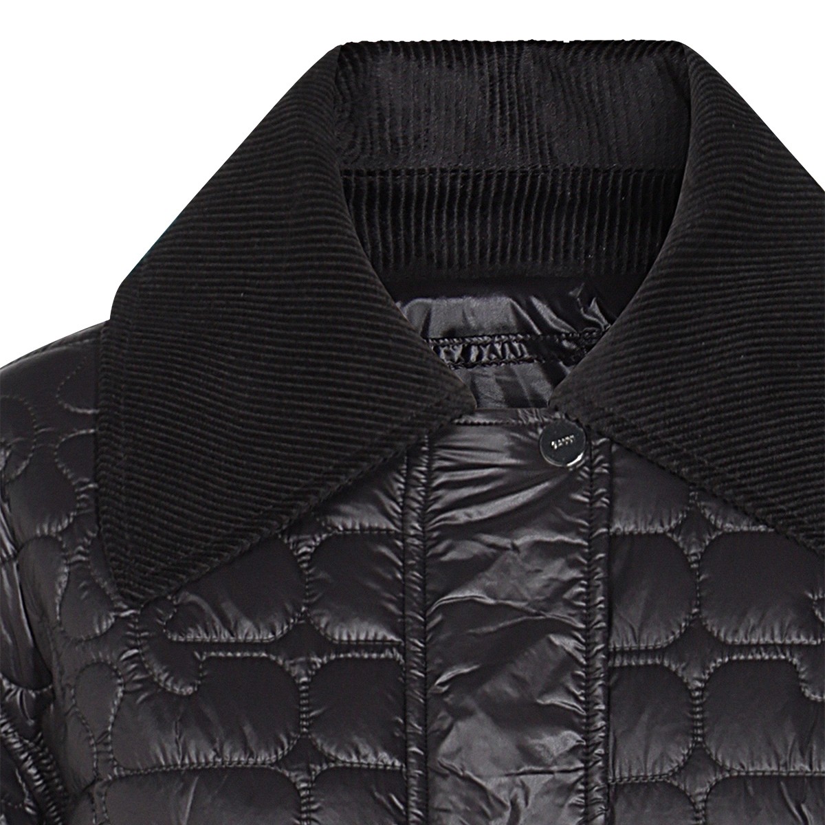 BLACK SHINY QUILT COAT