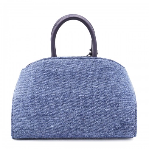 DENIM LEATHER HUG MINI TOP HANDLE BAG