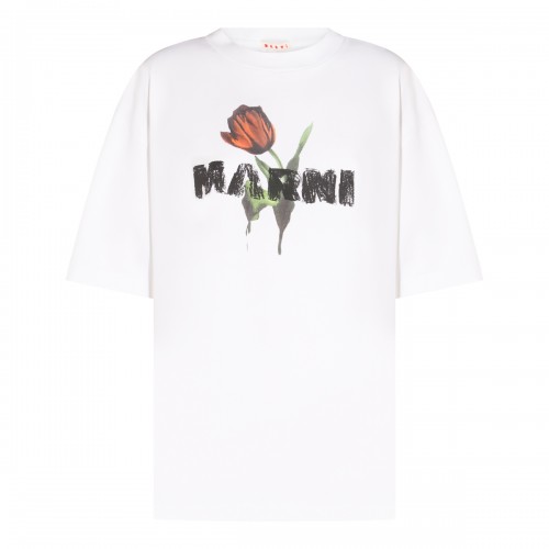 WHITE COTTON T-SHIRT