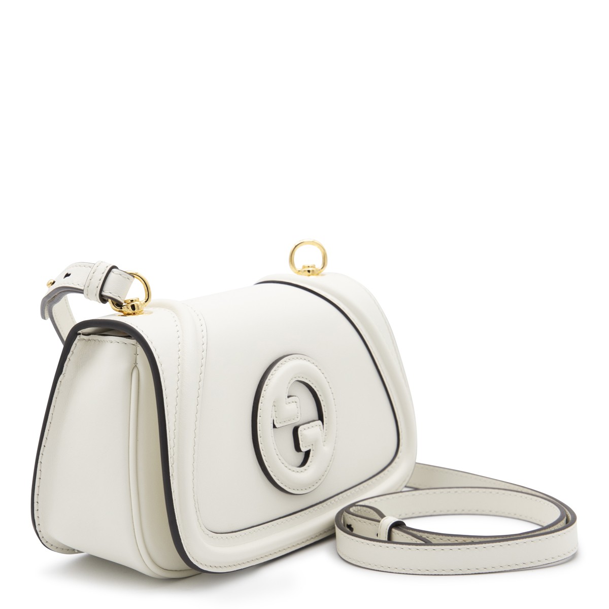 WHITE LEATHER BLONDIE SHOULDER BAG
