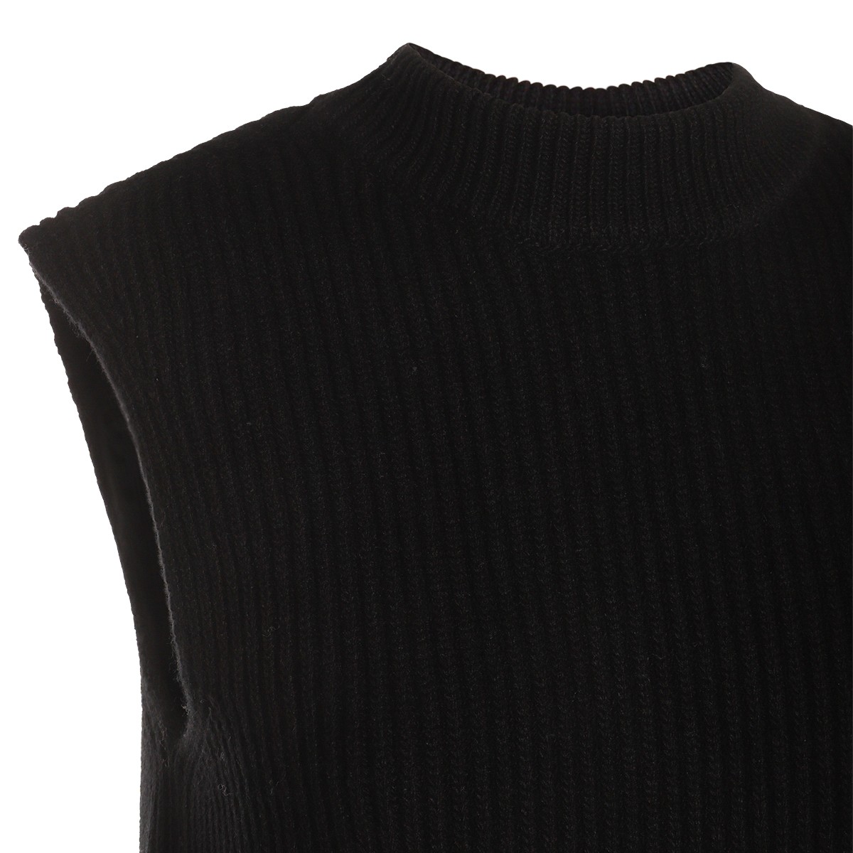 BLACK WOOL DOWN JACKET