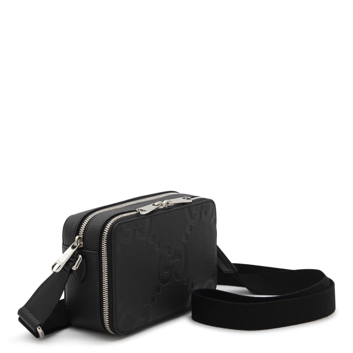 BLACK LEATHER JUMBO GG MINI BAG