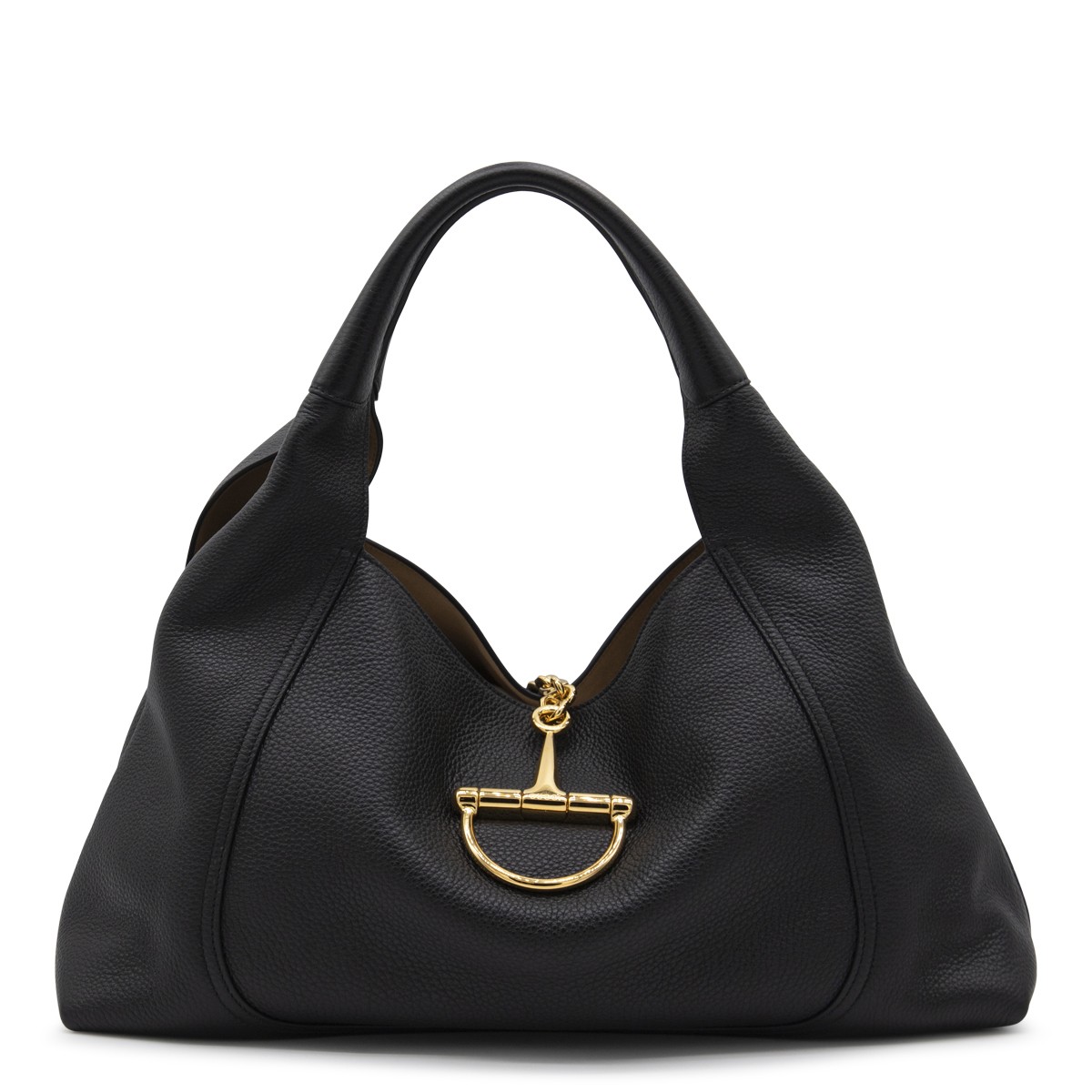 BLACK LEATHER SOFTBIT MAXI TOTES