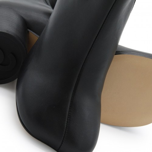BLACK LEATHER TABI BOOTS