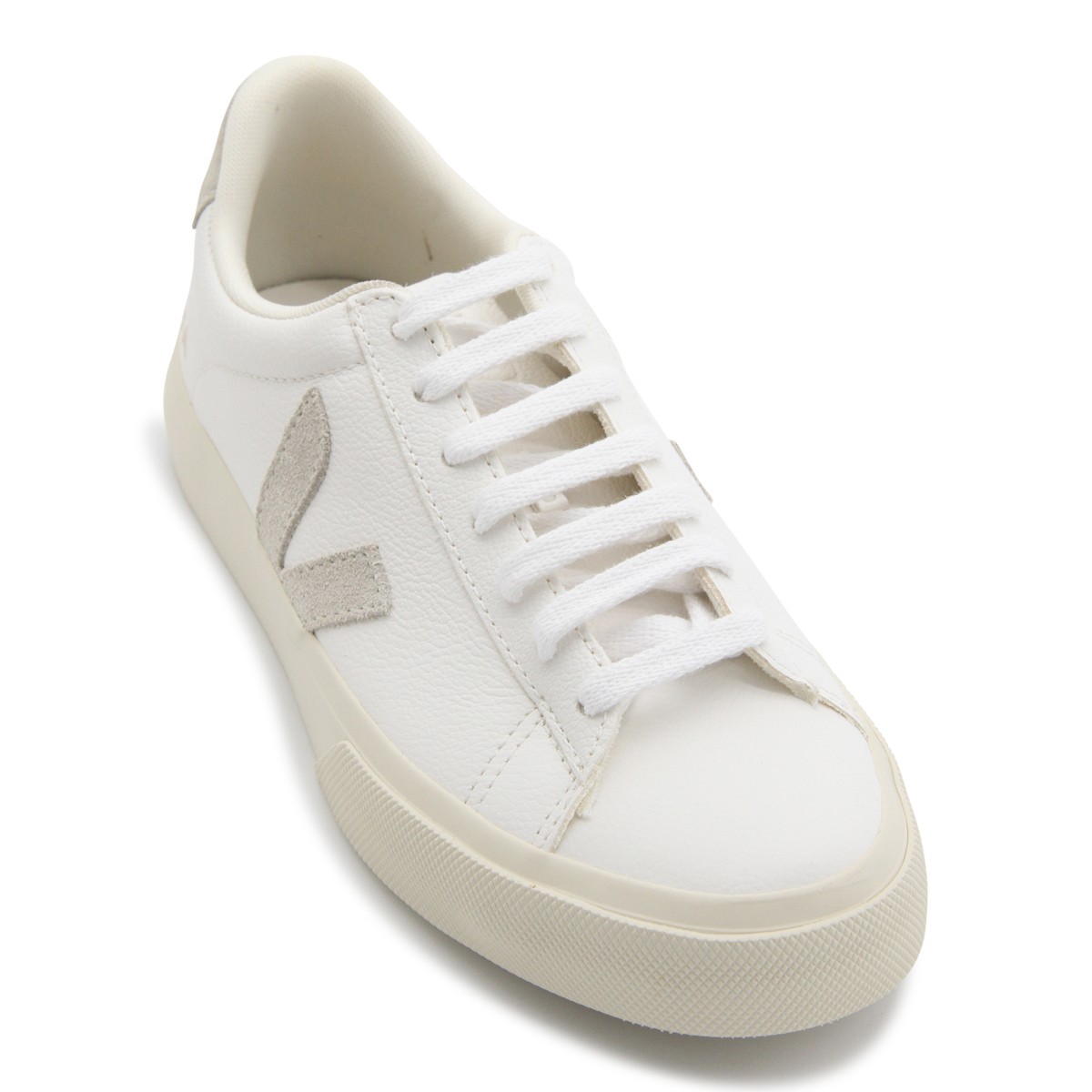 WHITE AND BEIGE LEATHER CAMPO SNEAKERS