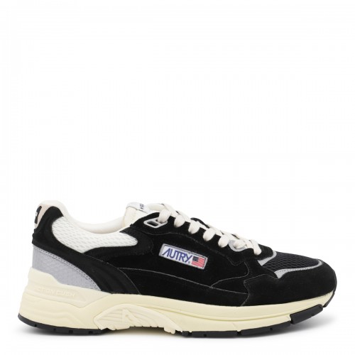 BLACK AND SILVER LEATHER HYPERWAY SNEAKERS