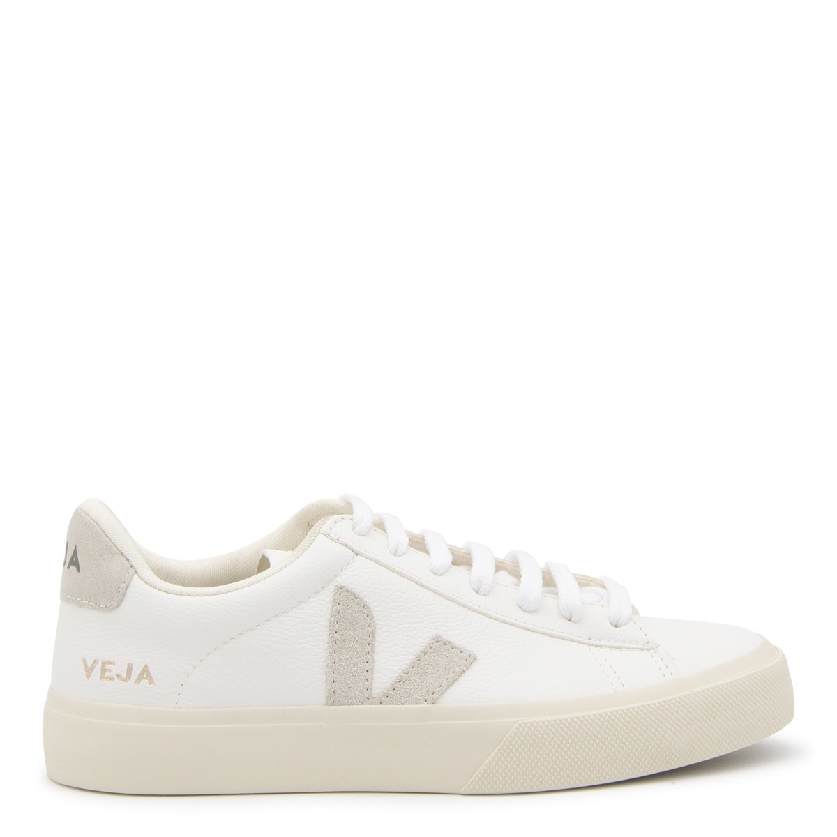 WHITE AND BEIGE LEATHER CAMPO SNEAKERS