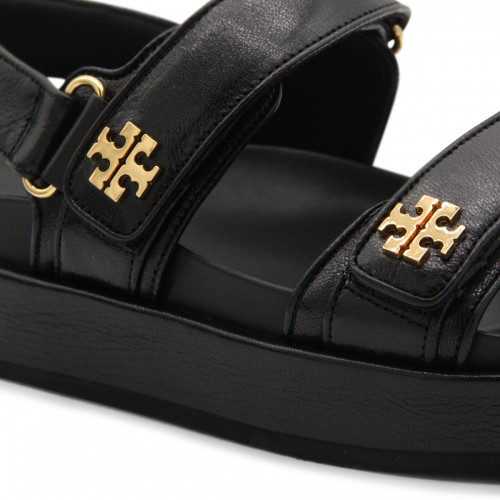 BLACK LEATHER SANDALS