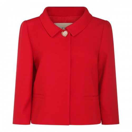 RED WOOL CASUAL JACKET