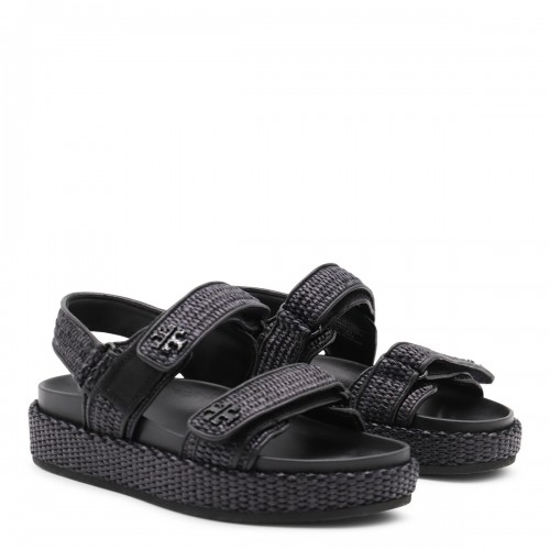 BLACK LEATHER FLATS