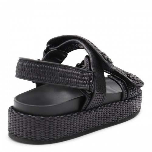 BLACK LEATHER FLATS