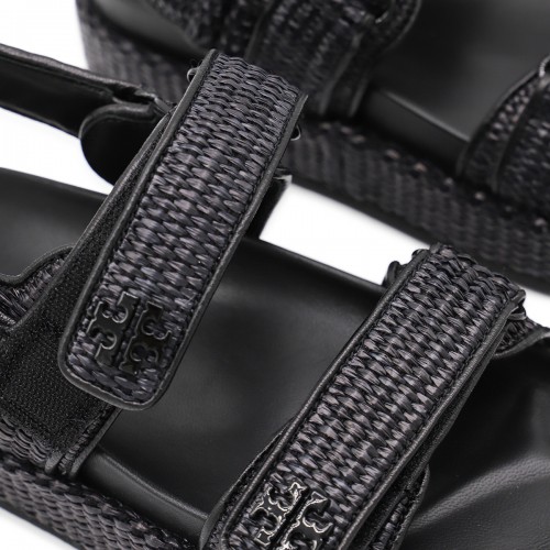 BLACK LEATHER FLATS