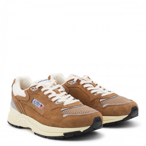 BROWN LEATHER HYPERWAY SNEAKERS