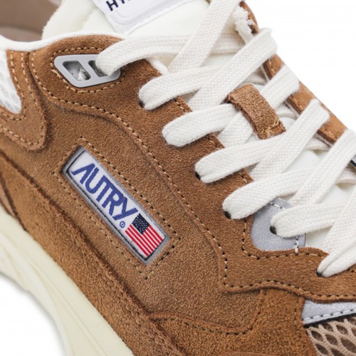 BROWN LEATHER HYPERWAY SNEAKERS