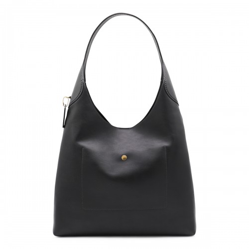 BLACK LEATHER TOTE BAG
