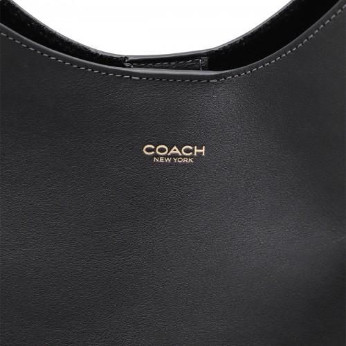 BLACK LEATHER TOTE BAG