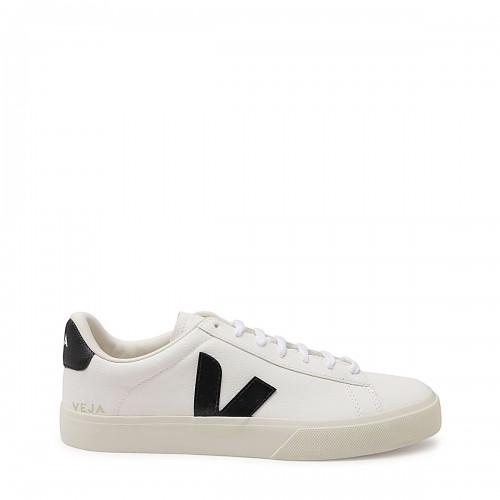 WHITE AND BLACK LEATHER CAMPO SNEAKERS