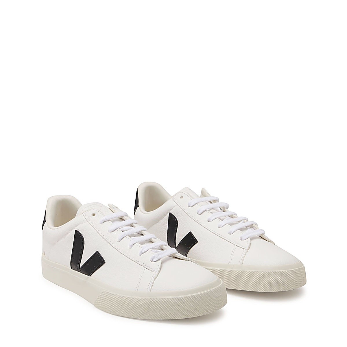 WHITE AND BLACK LEATHER CAMPO SNEAKERS