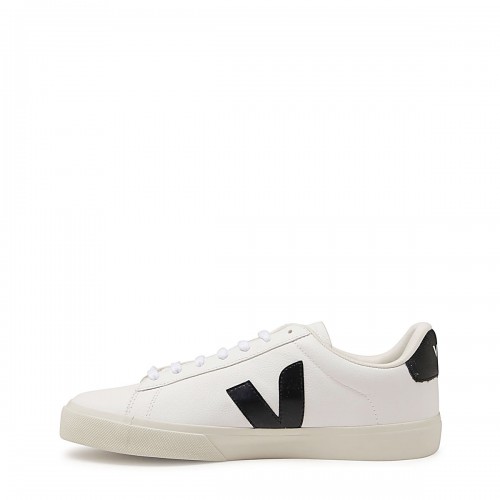 WHITE AND BLACK LEATHER CAMPO SNEAKERS