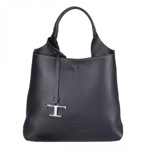 BLACK LEATHER TOTE BAG