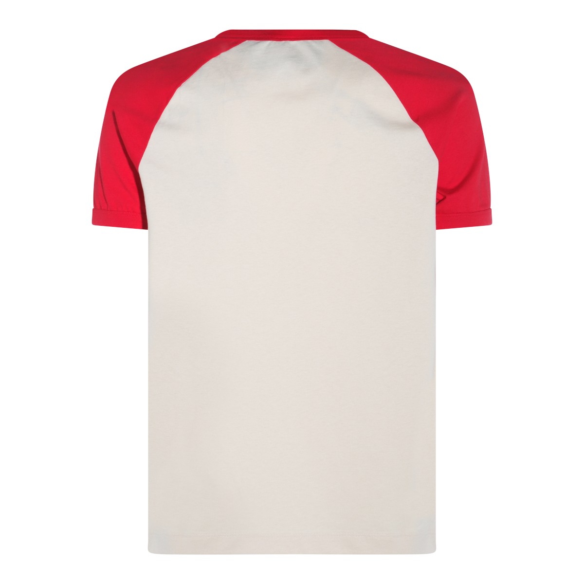 WHITE AND RED COTTON T-SHIRT