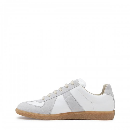 WHITE AND GREY LEATHER REPLICA SNEAKERS