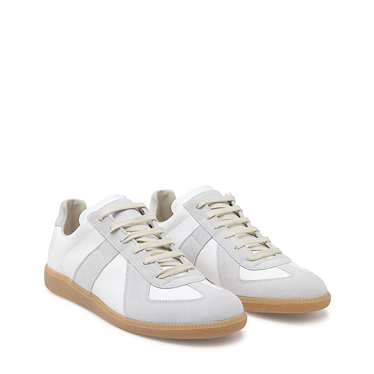 WHITE AND GREY LEATHER REPLICA SNEAKERS WHITE AND GREY LEATHER REPLICA SNEAKERS