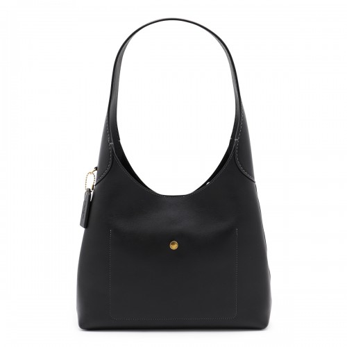 BLACK LEATHER BROOKLYN TOTE BAG