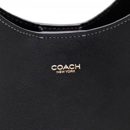 BLACK LEATHER BROOKLYN TOTE BAG