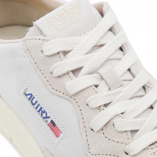 BEIGE AND BROWN LEATHER MEDALIST SNEAKERS