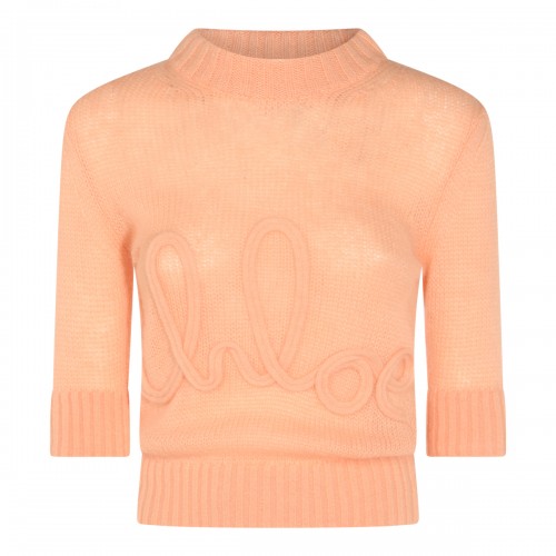 LIGHT ORANGE WOOL KNITWEAR