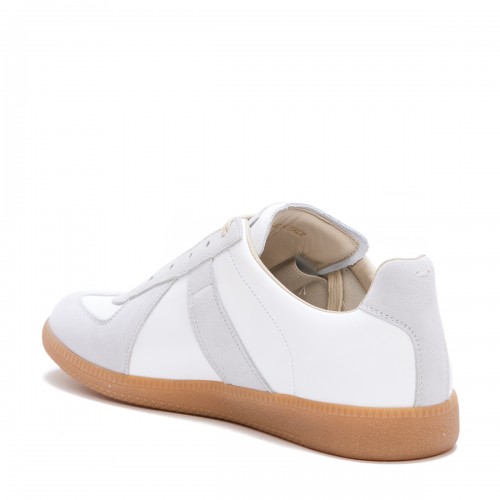 WHITE AND GREY LEATHER REPLICA SNEAKERS