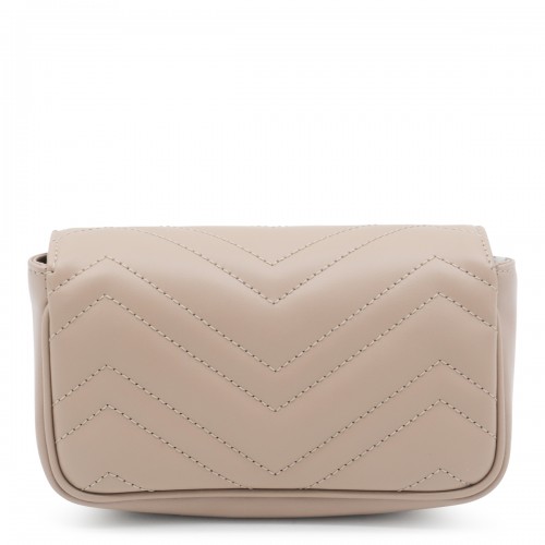 BEIGE LEATHER GG MARMONT MINI BAG