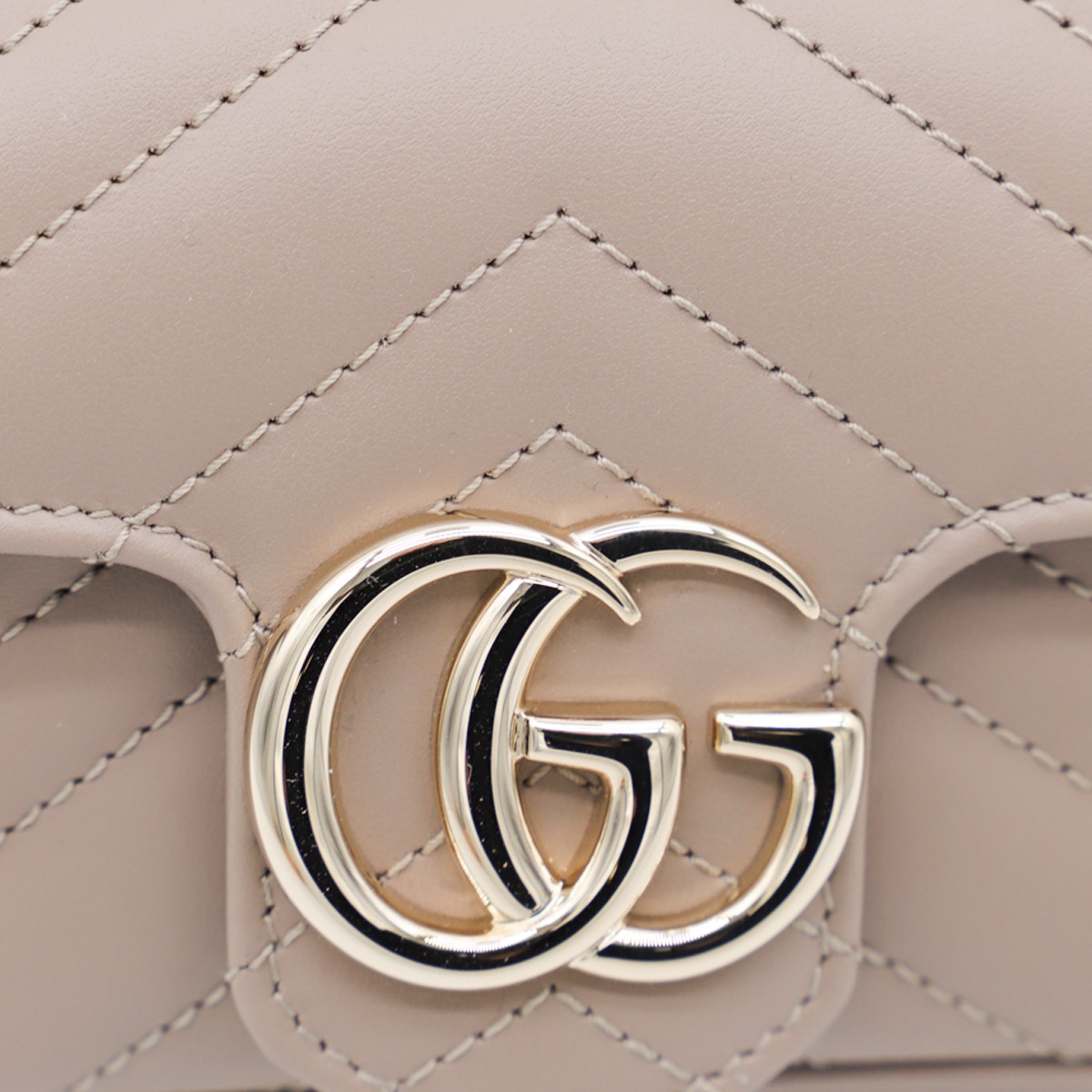 BEIGE LEATHER GG MARMONT MINI BAG