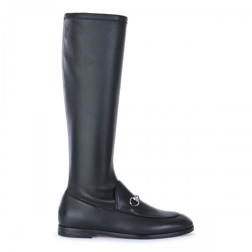 BLACK LEATHER JORDAAN BOOTS