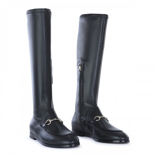 BLACK LEATHER JORDAAN BOOTS