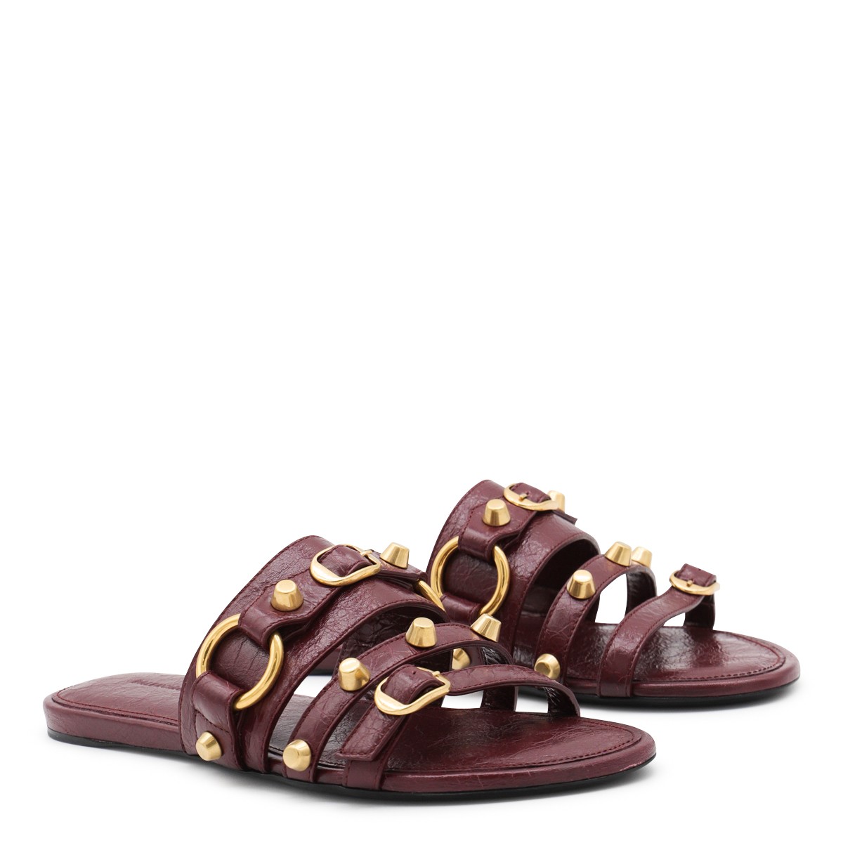 BORDEAUX LEATHER CITY FLATS