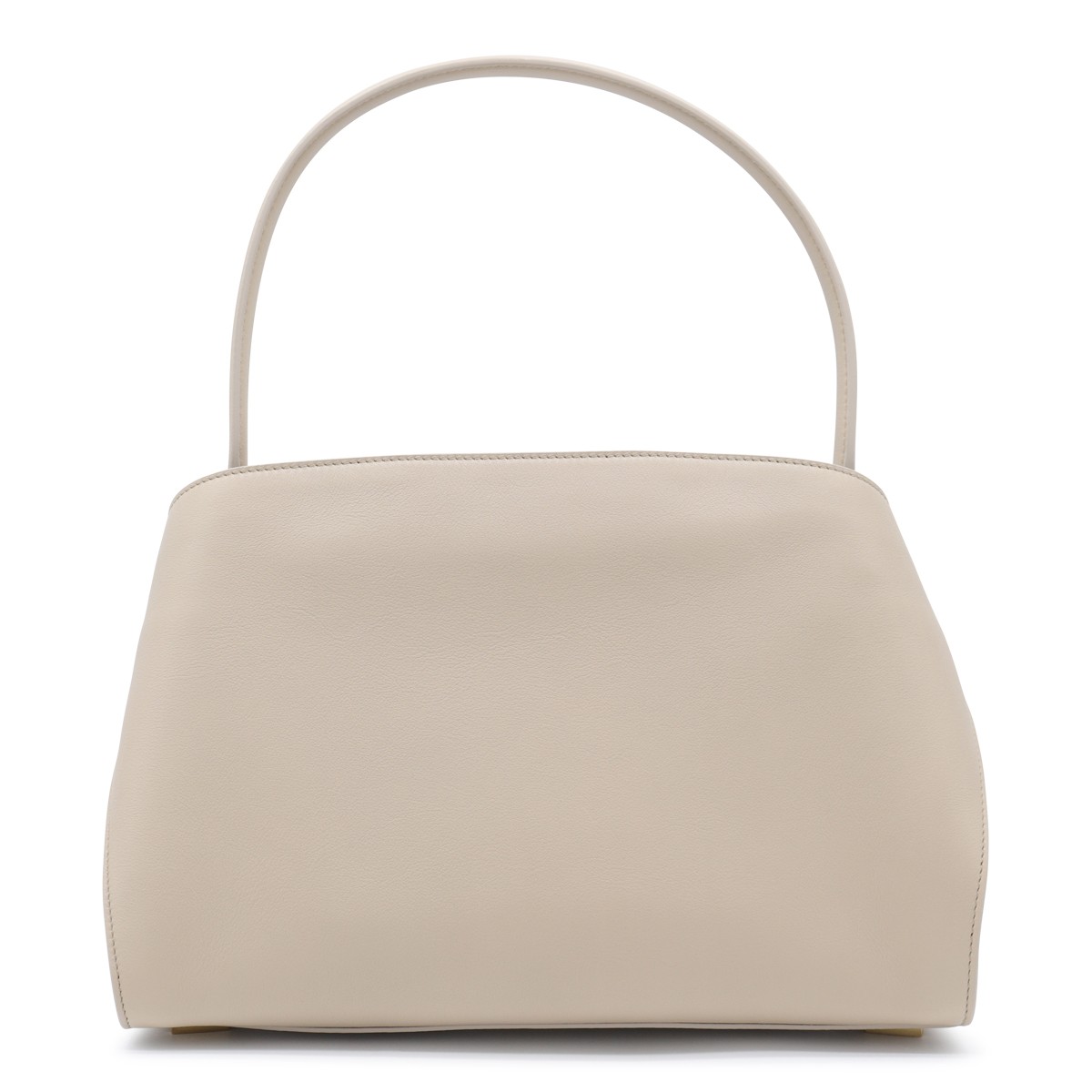 LIGHT GREY LEATHER HUG SOFT SHOULDER BAG