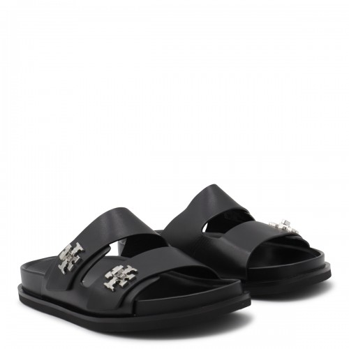 BLACK LEATHER FLATS 2