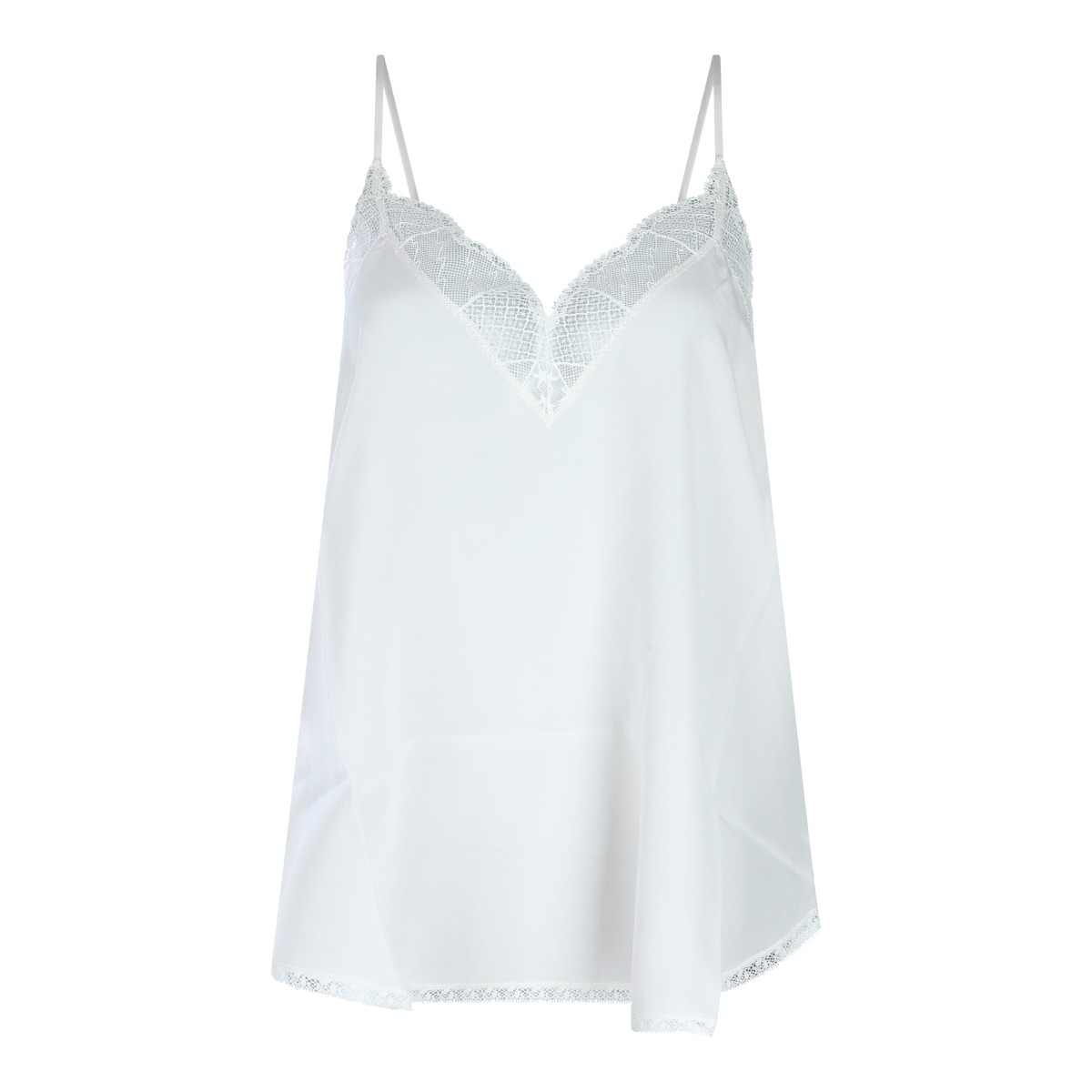 WHITE SILK TOP