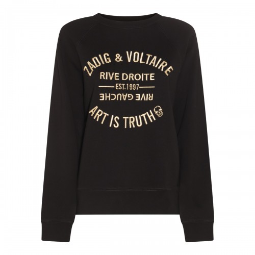 BLACK COTTON SWEATSHIRT
